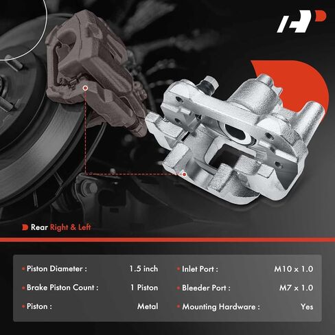 A-Premium Disc Brake Caliper Assembly with Bracket Compatible with Select Lexus and Toyota Models - ES300 2002-2003, ES330 2004-2006, Camry 2002-2006 Japan Built Only - Rear Left Driver Side in Saudi Arabia