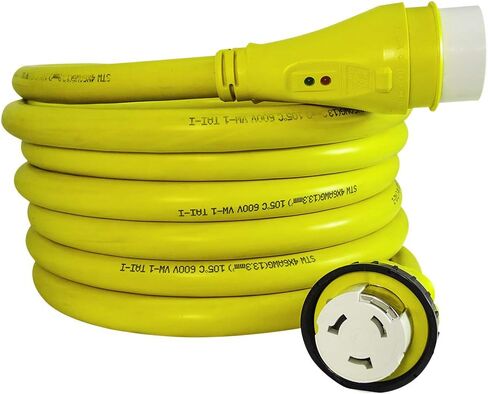 مارفين كابل قارب الشاطئ سلك الطاقة تمديد 50 أمبير ذكر SS2-50P إلى أنثى SS2-50R STW6/4 البحرية 50 أمبير الحبل 50Ft in Kuwait