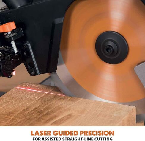 أدوات Evolution Power Tools R255SMS منشار ميتري منزلق مقاس 10 بوصة متعدد المواد، متعدد الأغراض، قطع المعادن والبلاستيك والخشب والمزيد، إمالة مائلة 0˚ - 45˚ وزوايا ميتري 50˚ - 50˚ شفرة TCT متضمنة in Kuwait