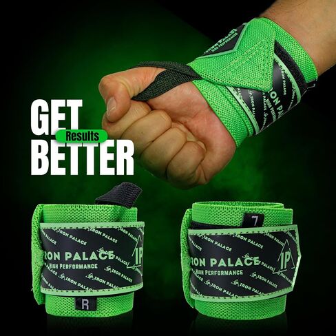 IRON PALACE Knee Wraps + Wrist Wraps + Weight Lifting Straps Bundle (3 Pairs) for Weightlifting Bodybuilding in Saudi Arabia