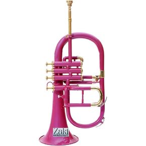 بي بي فلوجيلهورن 4 صمامات نحاس | لمسة نهائية باللون الوردي من Bb Pitch Flugelhorn مثالية للطلاب والمبتدئين | مع حافظة صلبة مجانية وقطعة فم وقفازات وقطعة قماش للتنظيف ZAKI HANDICRAFT in Kuwait