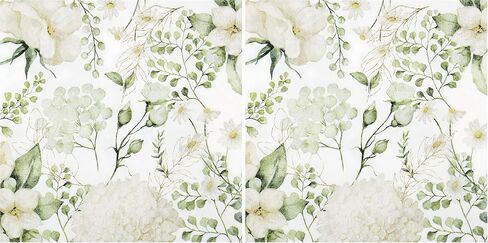 100 White Floral Luncheon Napkins Disposable Blossom Flowers Paper Napkins Greenery Leaves Dessert Dinner Hand Napkin for Wedding Birthday Bridal Shower Party Supplies in Saudi Arabia