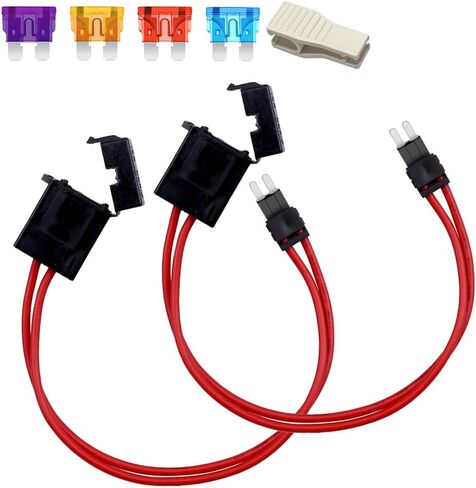 2pcs 12-24V 16 AWG Specialized Car Fuse Holder Connector Low Profile Mini Blade Type Fuse Holder for Fusebox Panels with 4pcs Blade Fuse(3/5/10/15Amp) in Saudi Arabia