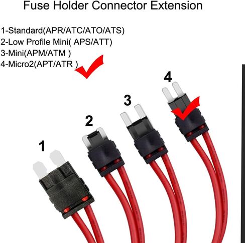 2pcs 12-24V 16 AWG Specialized Car Fuse Holder Connector Low Profile Mini Blade Type Fuse Holder for Fusebox Panels with 4pcs Blade Fuse(3/5/10/15Amp) in Saudi Arabia