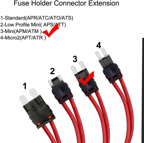 2pcs 12-24V 16 AWG Specialized Car Fuse Holder Connector Low Profile Mini Blade Type Fuse Holder for Fusebox Panels with 4pcs Blade Fuse(3/5/10/15Amp) in Saudi Arabia