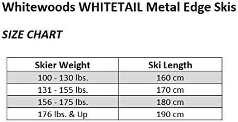 Whitewoods Whitetail Adult Metal Edge Cross-Country NNN Ski Package - زلاجات، أحذية طويلة، أربطة، أعمدة | 190 سم (للمتزلجين الذين يزيد وزنهم عن 176 رطلاً) in Saudi Arabia