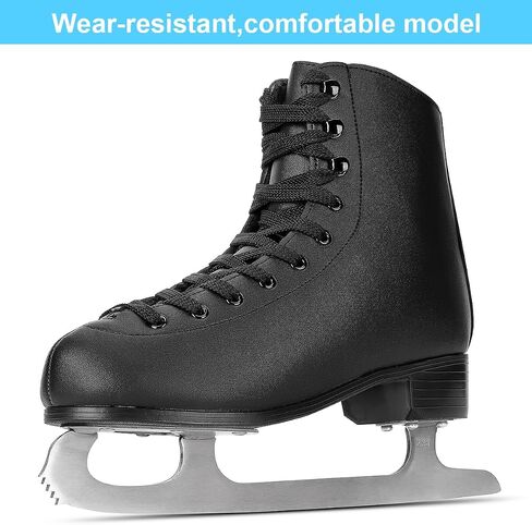 Figure Ice Skates for Beginners - White Comfortable Leather Ice Skates for Women, Men, Boys & Girls (Size Up 1 Size) in Saudi Arabia