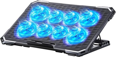 ICE COOREL Laptop Cooling Pad with 6 Cooling Fans, Cooling Pad for Laptop Fan 13-15.6 Inch, Laptop Cooler Stand with 6 Height Adjustable, Notebook Cooler Pad with Two USB Port in Kuwait