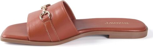 Women's Dressy Flat Sandals for Women Square Open Toe Slip on Comfortable Slide Sandals Summer in Kuwait