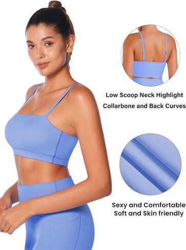 Sunzel Womens Sports Bra Basty Soft Lovable Artraps Packed Yoga Bra Scoop Neck Wireles in Kuwait