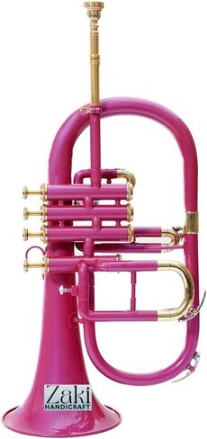 بي بي فلوجيلهورن 4 صمامات نحاس | لمسة نهائية باللون الوردي من Bb Pitch Flugelhorn مثالية للطلاب والمبتدئين | مع حافظة صلبة مجانية وقطعة فم وقفازات وقطعة قماش للتنظيف ZAKI HANDICRAFT in Kuwait