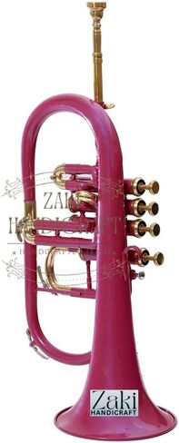 بي بي فلوجيلهورن 4 صمامات نحاس | لمسة نهائية باللون الوردي من Bb Pitch Flugelhorn مثالية للطلاب والمبتدئين | مع حافظة صلبة مجانية وقطعة فم وقفازات وقطعة قماش للتنظيف ZAKI HANDICRAFT in Kuwait