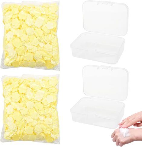 2000 Sheets Portable Disposable Paper Soap, Colorful Disposable Paper Soap, Different Scented Mini Fresh Petal Hand Wash Sheets, Scented Mini Soap Sheets (With 2 Storage Boxes) in Kuwait