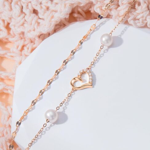 Sisgem Real 14k Gold Gold Natural Diamond Heart Anklet للنساء ، أحب أساور الكاحل لها ، 9+1+1 بوصة in Kuwait