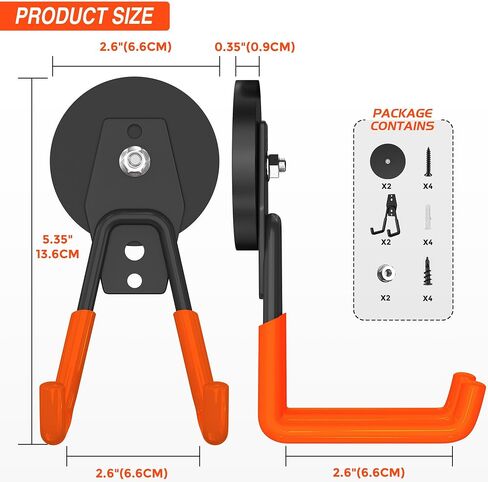 Extra Strong Magnetic Hooks for Hanging Heavy Duty, 2.6in Large Industrial Magnet Hooks, Magnetic Hook with Anti-Slip Coating, Storage Utility Magnetic Holder for Garage Shelve and Garden Tools in Saudi Arabia