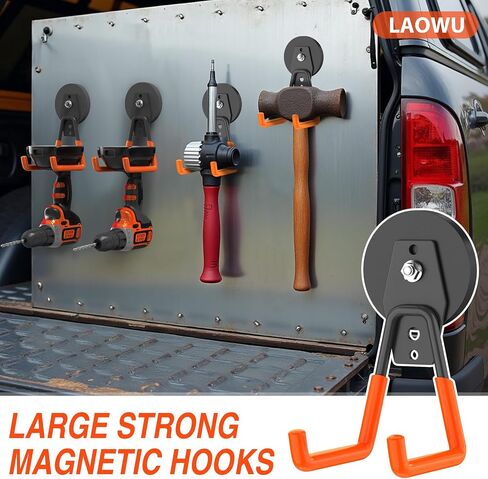 Extra Strong Magnetic Hooks for Hanging Heavy Duty, 2.6in Large Industrial Magnet Hooks, Magnetic Hook with Anti-Slip Coating, Storage Utility Magnetic Holder for Garage Shelve and Garden Tools in Saudi Arabia