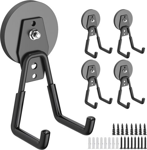 Extra Strong Magnetic Hooks for Hanging Heavy Duty, 2.6in Large Industrial Magnet Hooks, Magnetic Hook with Anti-Slip Coating, Storage Utility Magnetic Holder for Garage Shelve and Garden Tools in Saudi Arabia