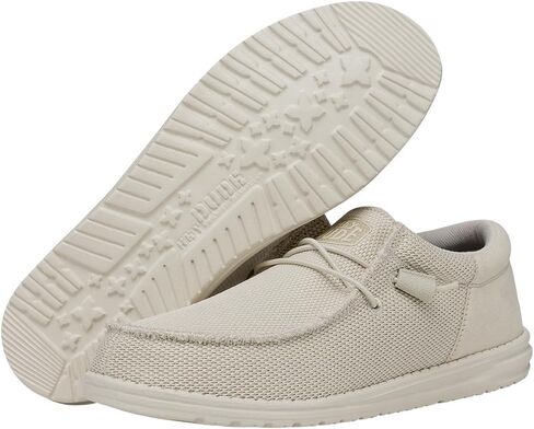Hey Dude Men's Wally-Funk Mono White Size 6 | Men's Shoes | Men Slip-on Loafers | Comfortable & Light-Weight in Saudi Arabia