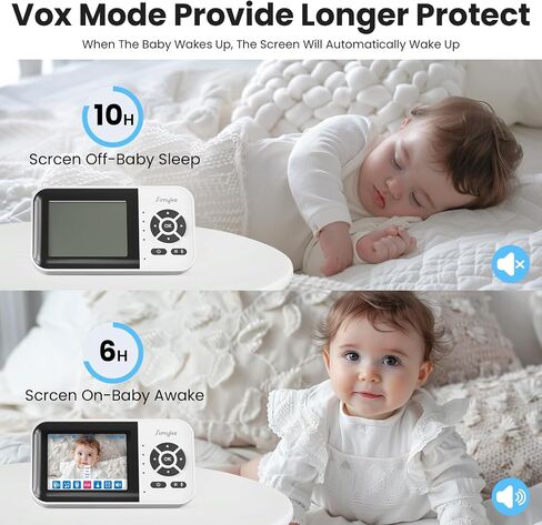 Dual Mode Baby Monitor,1080p Video APP,2.8'' IPS Screen,10-Hour Streaming,Smart AI Humanoid&Cry Detection,Camera&Audio,Two-Way Talk,Night Vision,Lullaby,1500ft Long Range,Video playback&storage in Saudi Arabia