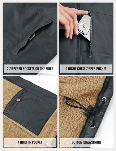 TBMPOY Men's Winter Vest Casual Sherpa Fleece lined Full Zip Lightweight Vest Outerwear Warm Cotton Travel Jackets in Saudi Arabia