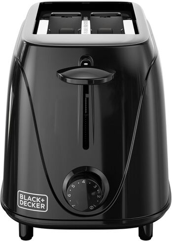 Black+Decker 2-Slice Soaster مع محدد الظل المحمص ، صينية فتحة القابلة للإزالة ، وإغلاق السيارات in Kuwait