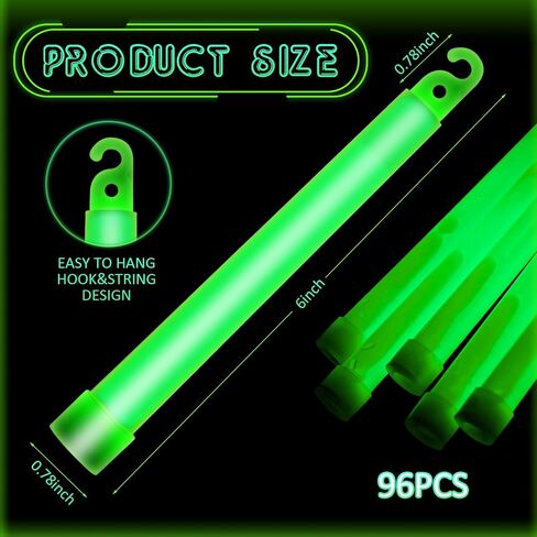 Sotiff 48 Pcs 6'' Pink Glow Sticks Bulk Large Pink Light Sticks Glow in the Dark Emergency Glowstick with 12 Hour Duration Bright Survival Glow Sticks for Party Concert Outdoor Camping Hiking Festival in Kuwait