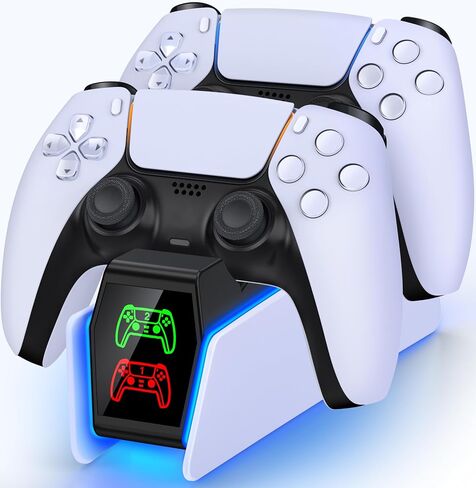 PS5 Controller Charger Station for P5 Controllers, PS5 Controller Charging Station Dual Dock,Accessories for P 5 DualSense Edge in Saudi Arabia