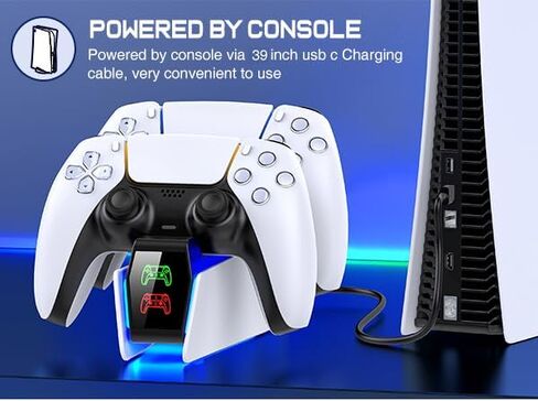 PS5 Controller Charger Station for P5 Controllers, PS5 Controller Charging Station Dual Dock,Accessories for P 5 DualSense Edge in Saudi Arabia