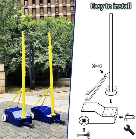 Volleyball Poles,with Net Heavy Duty Volleyball Badminton 2 in 1 Net Set for Outdoor Backyard,Height Adjustable for Men Women Adult Youth in Saudi Arabia