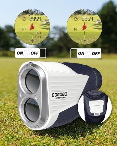 Gogogo Sport Vpro ZeroIn Lite Rechargeable Golf Rangefinder with Slope and Magnet 1400 Yards White Range Finder for Disc Golf in Kuwait