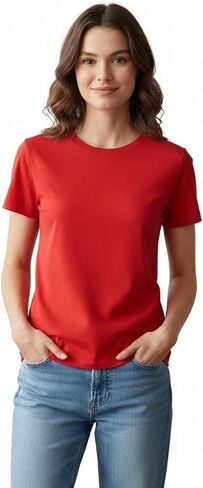 tshirts للنساء قمم جولة الرقبة القصيرة الأكمام الصيفية Tees الشاطئ العطلات ملابس العوامل القطن الناعم in Kuwait