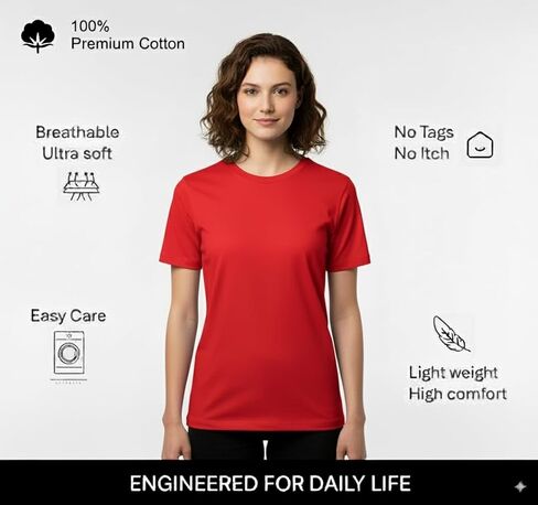 tshirts للنساء قمم جولة الرقبة القصيرة الأكمام الصيفية Tees الشاطئ العطلات ملابس العوامل القطن الناعم in Kuwait
