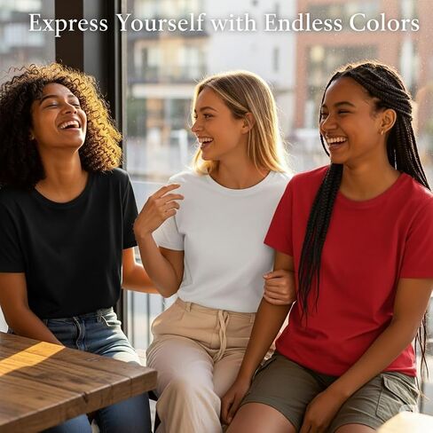 tshirts للنساء قمم جولة الرقبة القصيرة الأكمام الصيفية Tees الشاطئ العطلات ملابس العوامل القطن الناعم in Kuwait