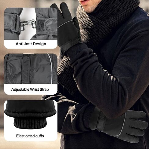 Winter Ski Gloves for Men Women, Waterproof Windproof Snowboard Gloves Warm Touchscreen Snow Gloves for Cold Weather in Kuwait