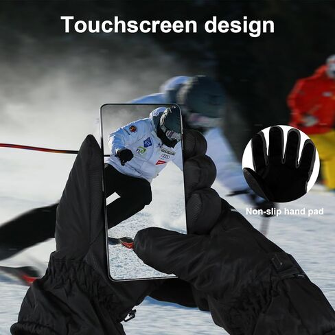 Winter Ski Gloves for Men Women, Waterproof Windproof Snowboard Gloves Warm Touchscreen Snow Gloves for Cold Weather in Kuwait