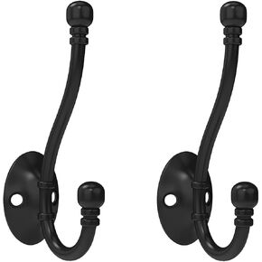 6 Pack Heavy Duty Wall Hooks for Hanging, Metal Coat Hooks Wall Mount, Easy to Install, Ideal for Living Room, Bathroom, Kitchen, Bedroom (Black) in Saudi Arabia