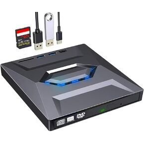 External CD/DVD Drive for Laptop, 5-in-1 USB 3.0 Burner/Reader Compatible with Mac & Windows PCs, Linux Systems in Saudi Arabia