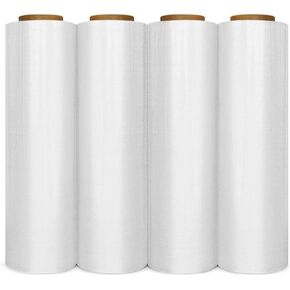 GeRRiT 18"" x 1500' 80 Gauge 4 Rolls Pallet Wrap Stretch Film Hand Shrink Wrap 1500FT, Transparent in Saudi Arabia
