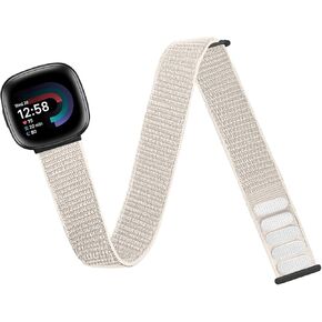 Nylon Sport Ankle/Arm Band Compatible with Fitbit Versa 4/Fitbit Versa 3 /Fitbit Sense 2/Fitbit Sense Bands,Elastic Nylon Braided Arm Strap Replacement Ankle band for Women Men in Kuwait