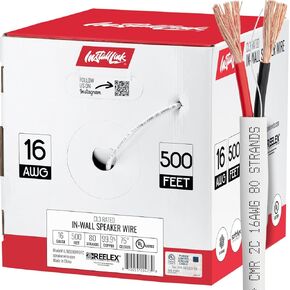 Install Link 16 AWG Gauge in-Wall Speaker Wire - UL CL3 Rated (100 FT) Oxygen Free Copper (OFC) in Kuwait