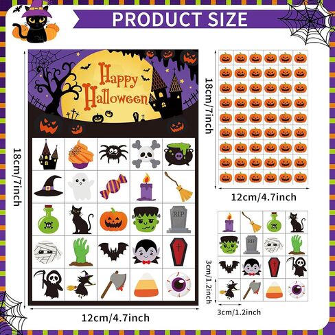 30 Players Halloween Bingo Cards Set Halloween Party Games Paper Bingo Cards Bulk School Classroom Games Halloweens Party Supplies for School Family Group Activity Adults Indoor Parties Supplies in Saudi Arabia