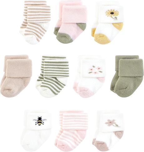 Touched by Nature Baby Infant Girl Organic Cotton Socks, Flower Market, 6-12 Months, Pink in Saudi Arabia