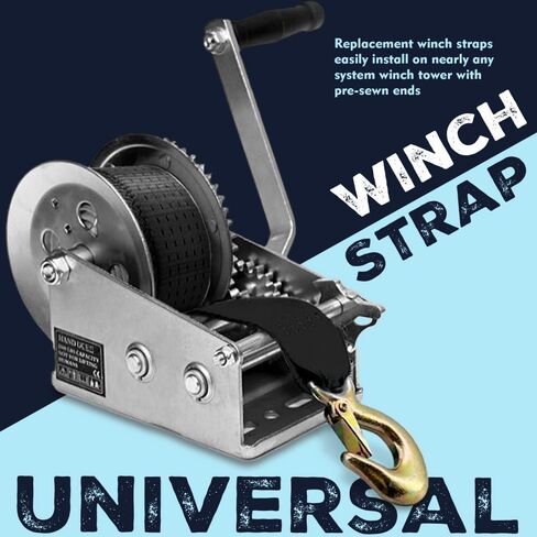 Boat Trailer Winch Strap Replacement,Tow Straps Heavy Duty with Hooks,Boat Winch Strap with Hook,Towing Boat Trailer Straps 12000 Lbs 2" x 20 Feet by X5MPLXPMX in Saudi Arabia