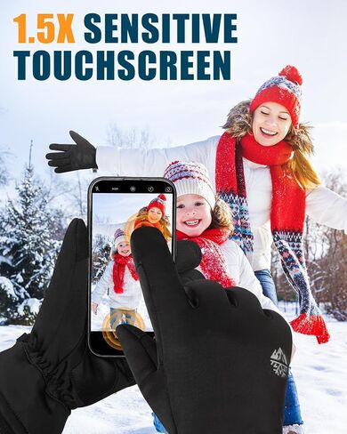 RIGWARL Winter Gloves Men and Women Medium-Thick, Gloves for Cold Weather with Thermal Plush, Touchscreen Running Glove Adjustable Zippered Wrist for Walking The Dog Hiking Camping Cycling Work in Saudi Arabia
