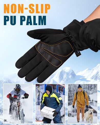 RIGWARL Winter Gloves Men and Women Medium-Thick, Gloves for Cold Weather with Thermal Plush, Touchscreen Running Glove Adjustable Zippered Wrist for Walking The Dog Hiking Camping Cycling Work in Saudi Arabia