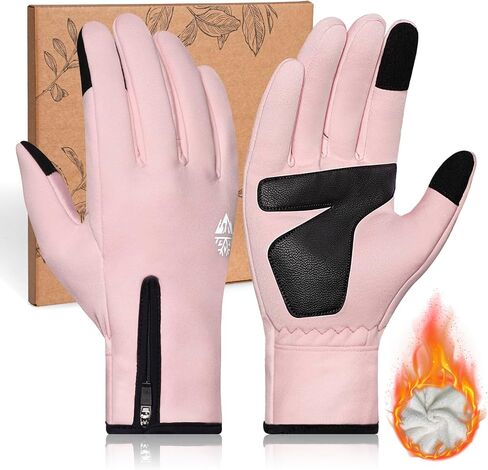 RIGWARL Winter Gloves Men and Women Medium-Thick, Gloves for Cold Weather with Thermal Plush, Touchscreen Running Glove Adjustable Zippered Wrist for Walking The Dog Hiking Camping Cycling Work in Saudi Arabia