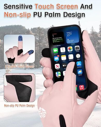 RIGWARL Winter Gloves Men and Women Medium-Thick, Gloves for Cold Weather with Thermal Plush, Touchscreen Running Glove Adjustable Zippered Wrist for Walking The Dog Hiking Camping Cycling Work in Saudi Arabia
