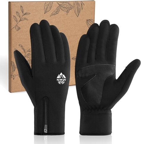 RIGWARL Winter Gloves Men and Women Medium-Thick, Gloves for Cold Weather with Thermal Plush, Touchscreen Running Glove Adjustable Zippered Wrist for Walking The Dog Hiking Camping Cycling Work in Saudi Arabia