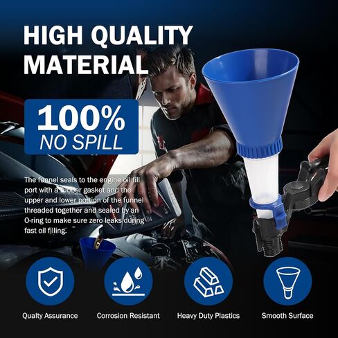 Engine Oil Funnel, Engine Oil Change Tool, Drain Tool & Locking Threaded Oil Funnel, Compatible with Ford and Mazda in Kuwait