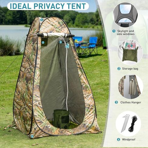 Portable Hot Shower for Camping, 1000W Immersion Heated, Rechargeable Camping Shower Pump, 6.6 Gallons Folding Bucket for Camping, Hiking, Traveling, Washing in Kuwait